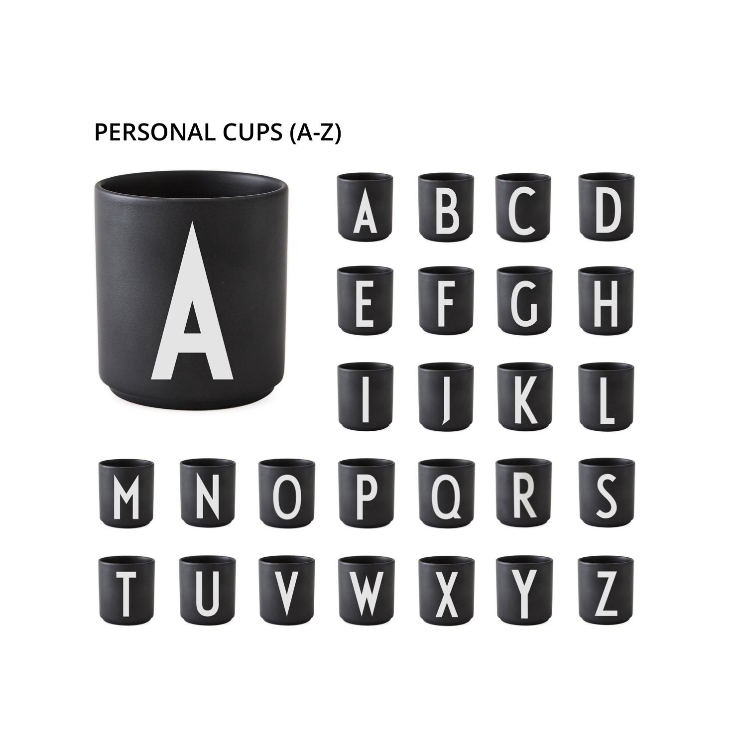 DL Tassen schwarz A - Z