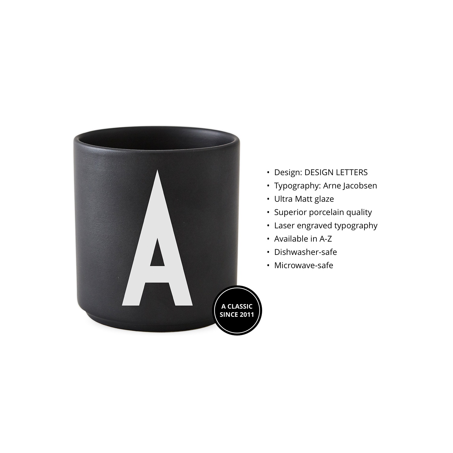 DL Tasse schwarz Beschreibung