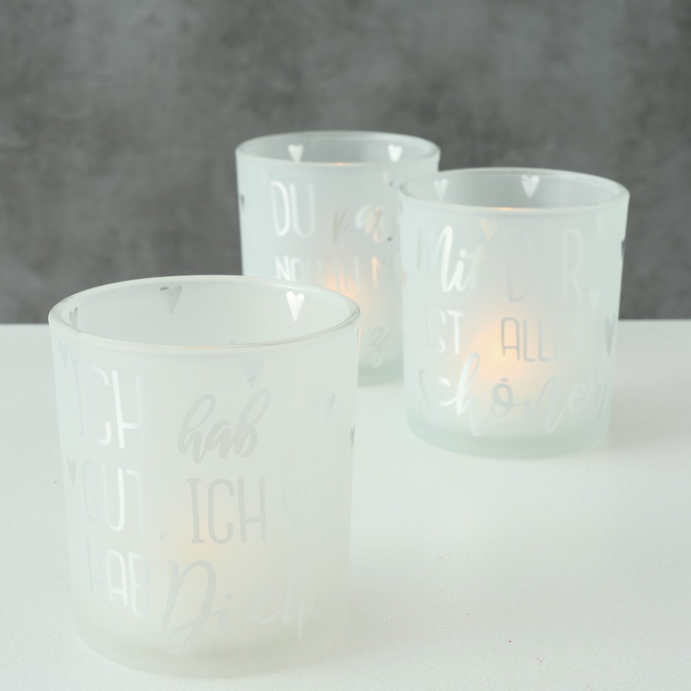 Windlicht klein Glas Spruch Varianten