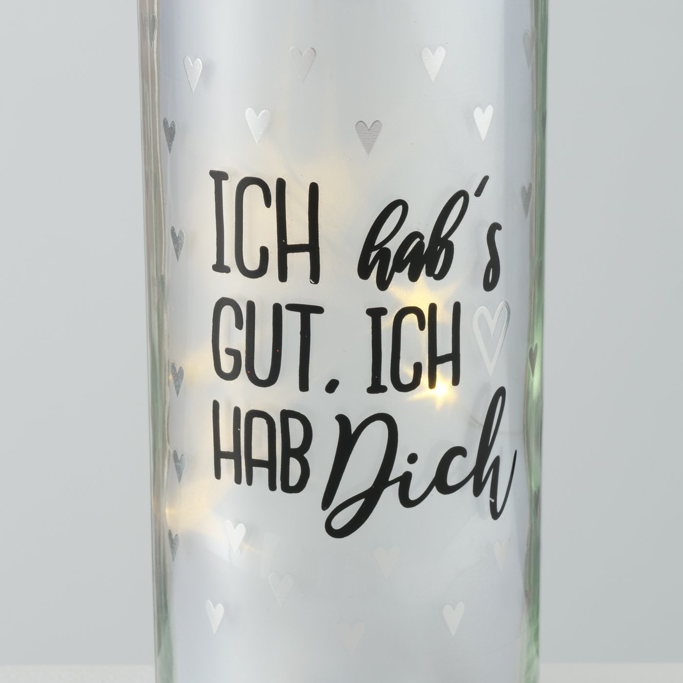 Flasche Glas LED Spruch