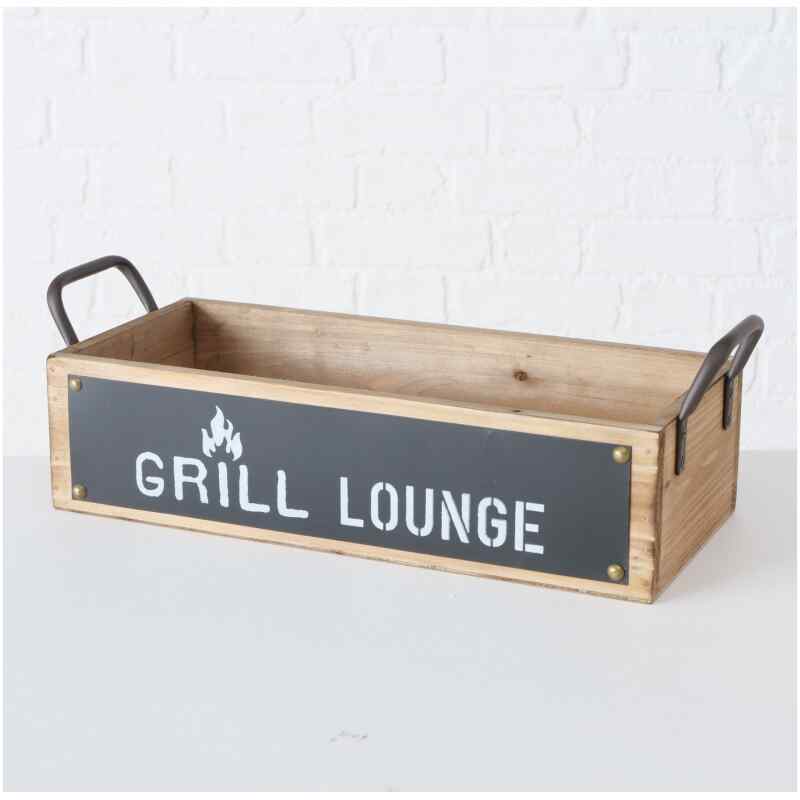 Grill Lounge Tablett Holz Vorderseite