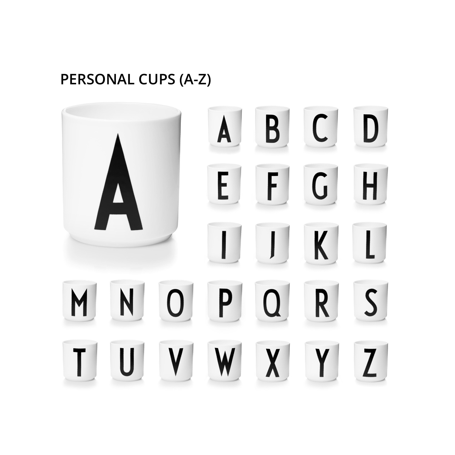 DL Tassen weiss A - Z