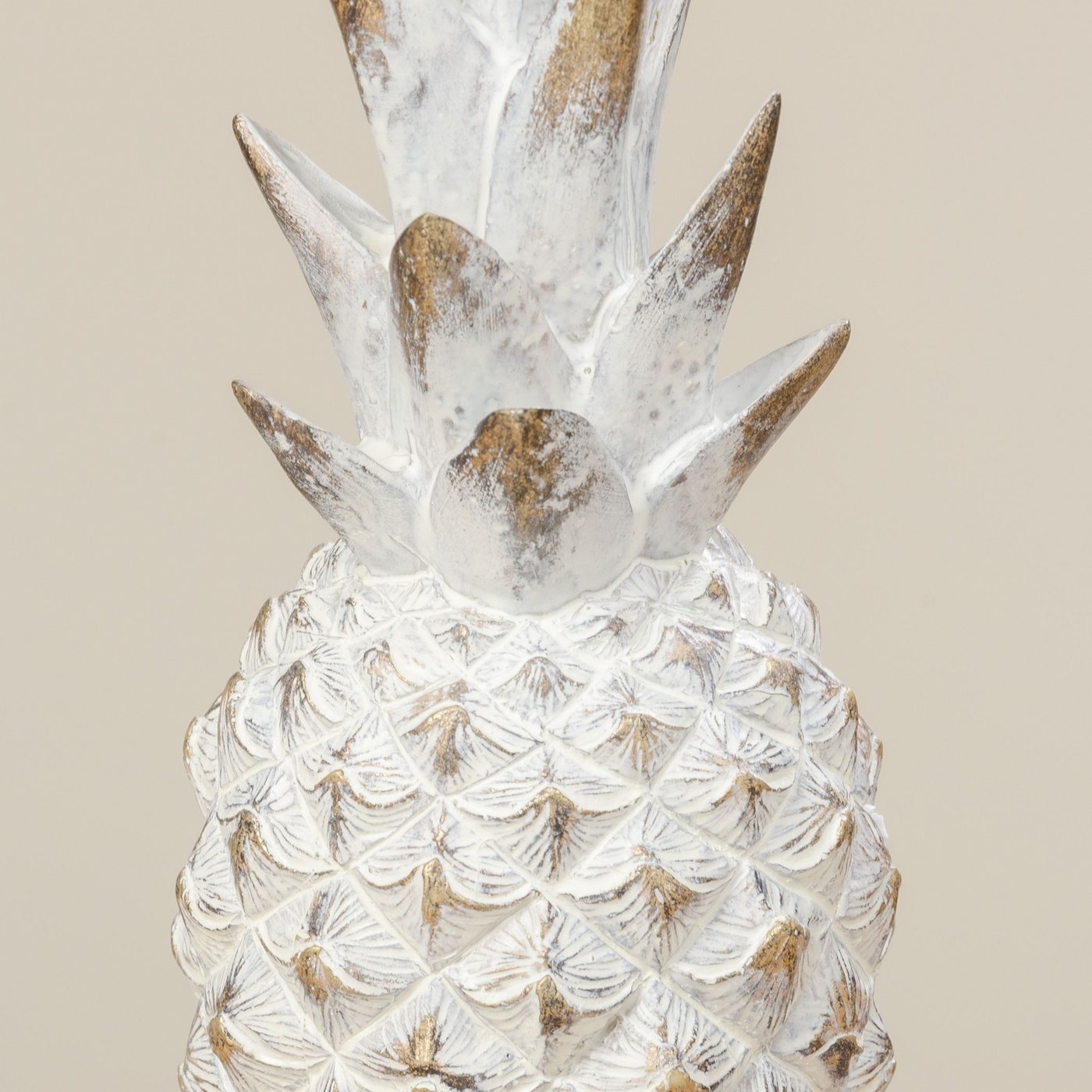 Aufsteller Ananas weiß/Gold