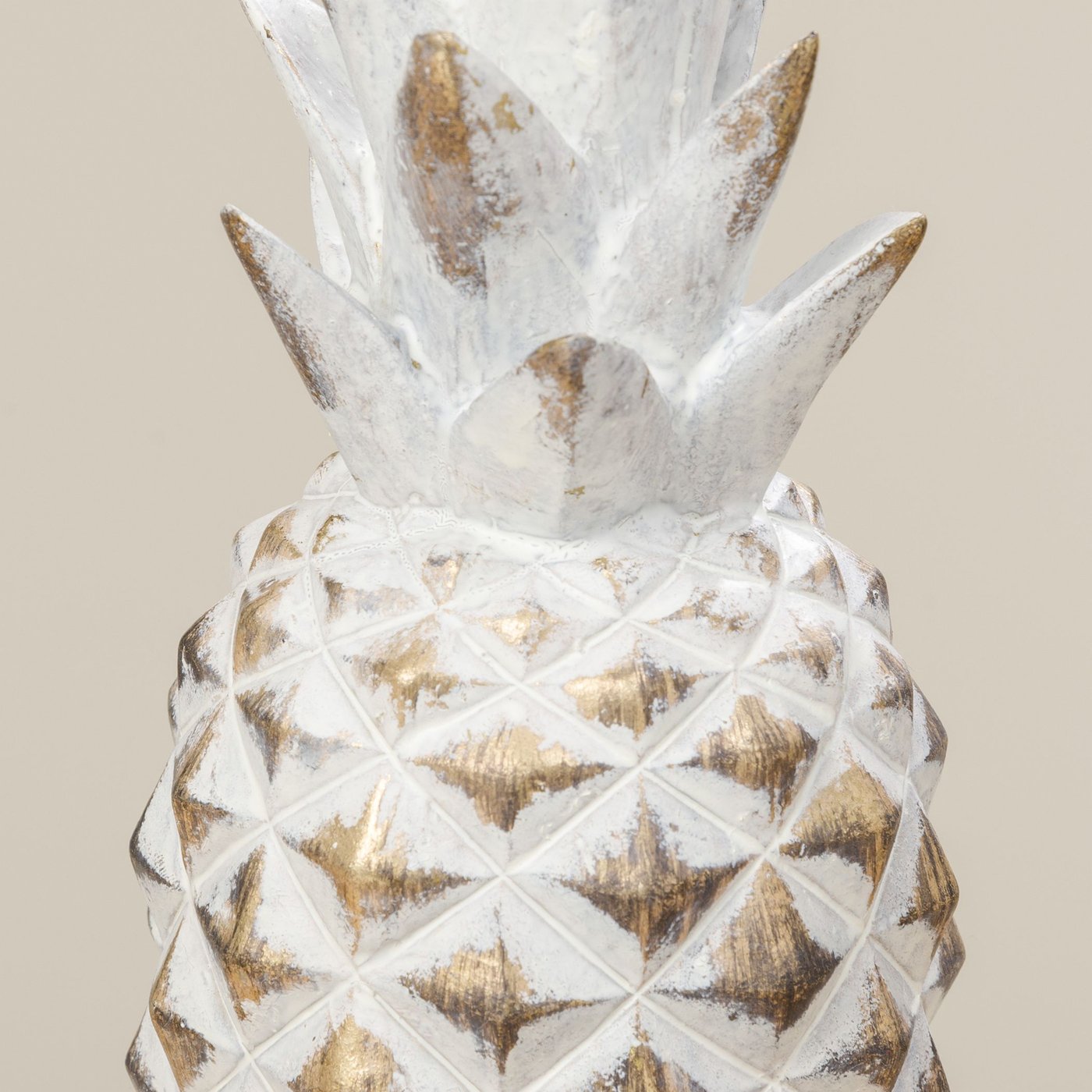 Aufsteller Ananas weiß/Gold
