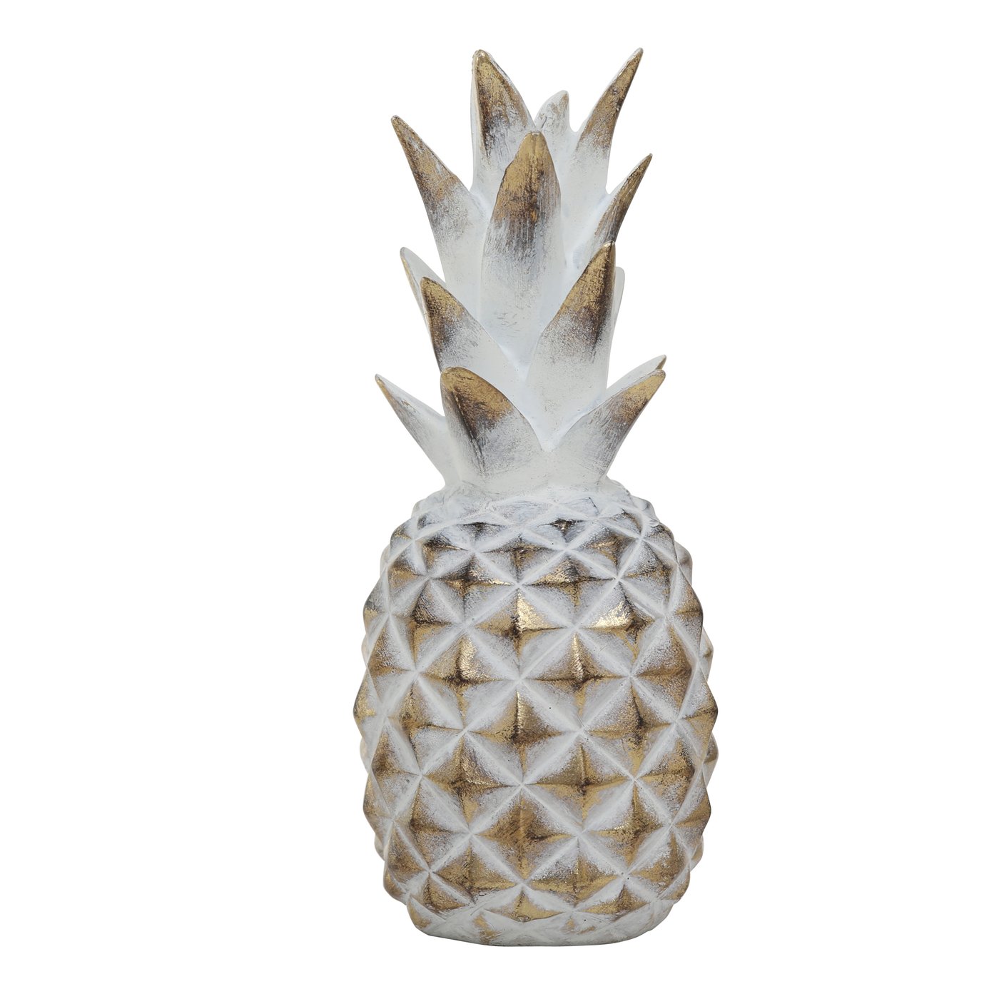 Aufsteller Ananas weiß/Gold
