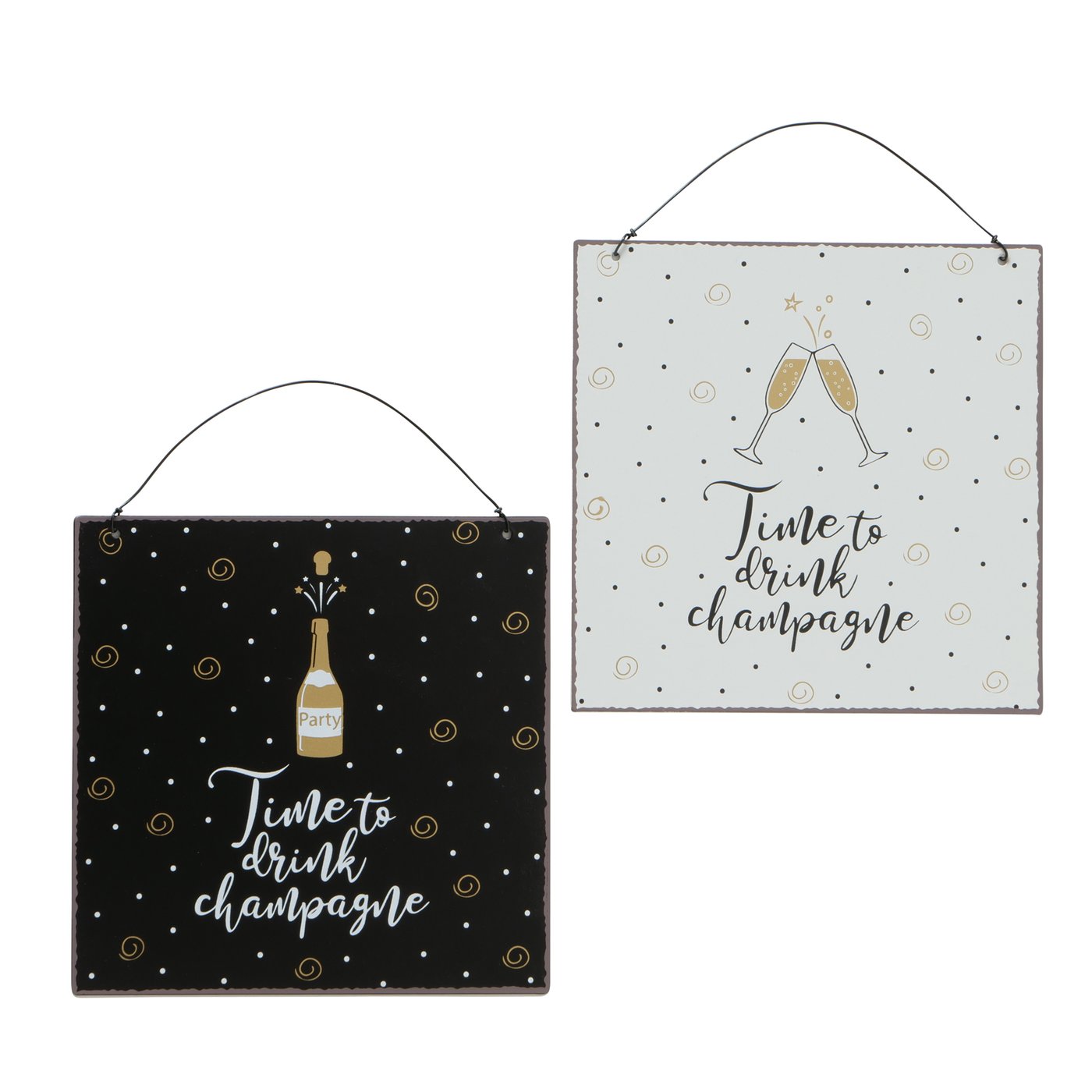 Metallschild Time to drink Champagne Übersicht