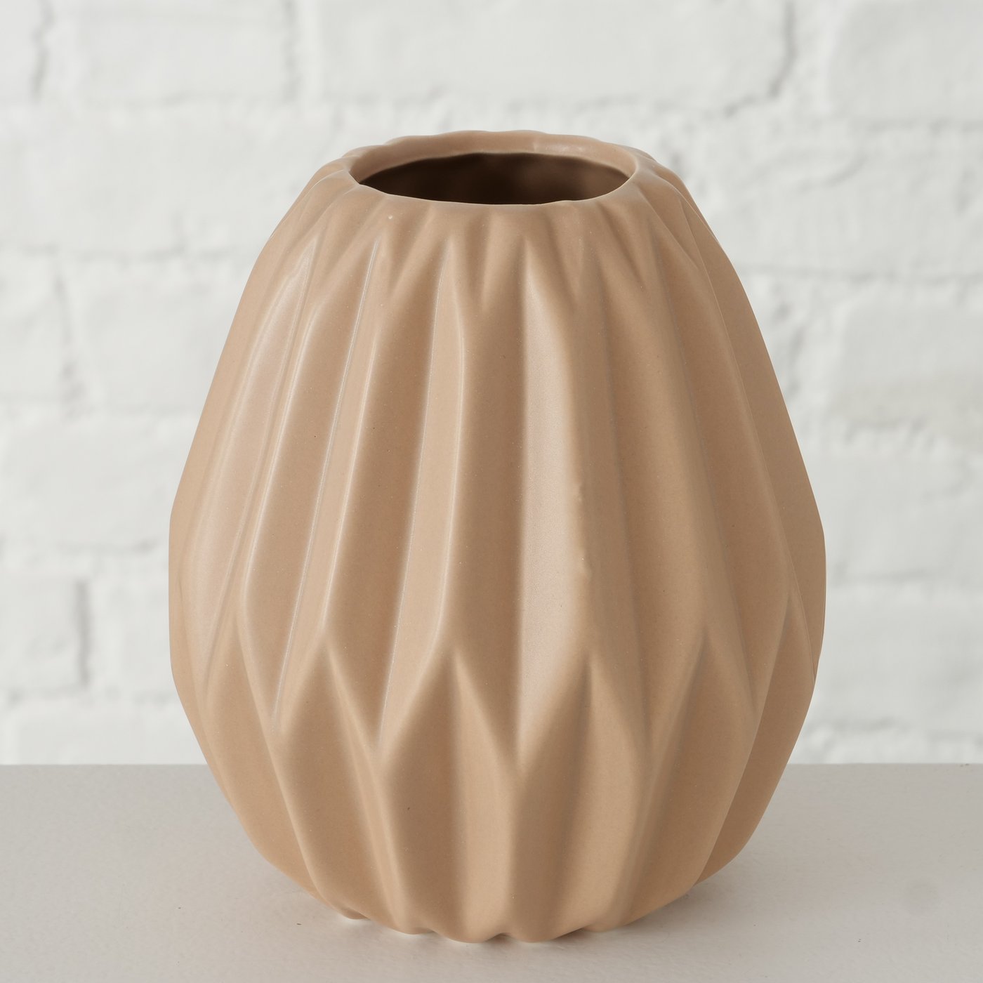 Vase Tampa dunkelbeige