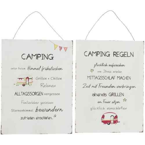 Metallschild Camping, 2 Varianten