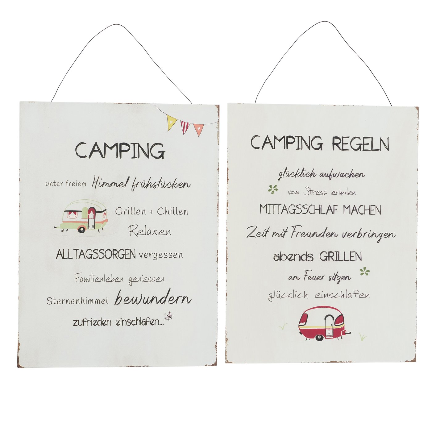 Metallschild Camping, 2 Varianten