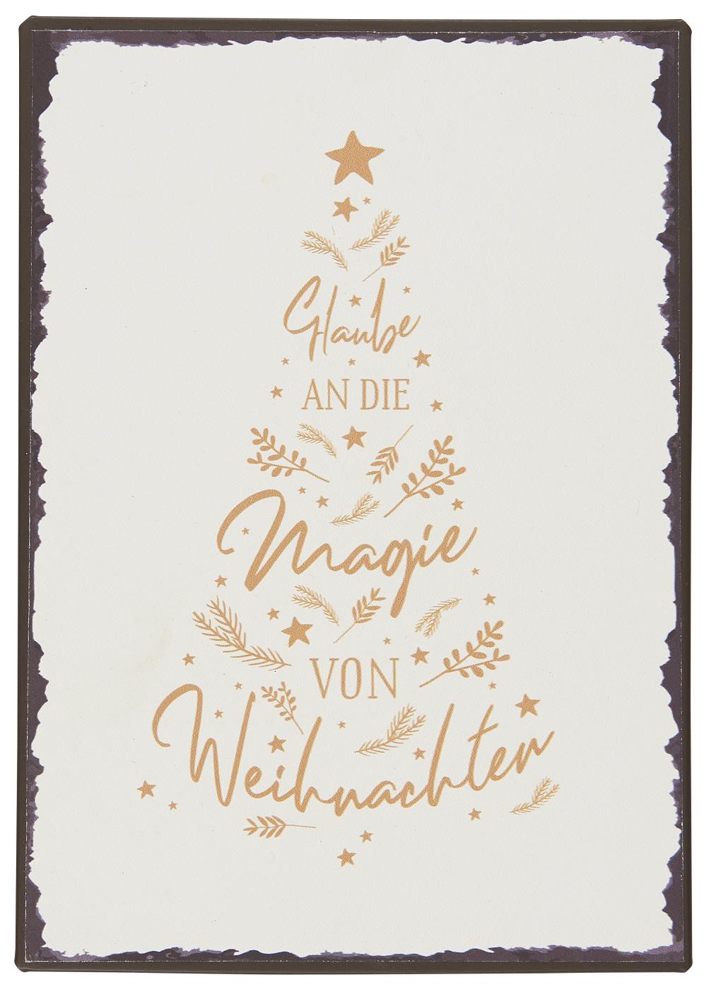 Metallschild Glaube Weihnachten