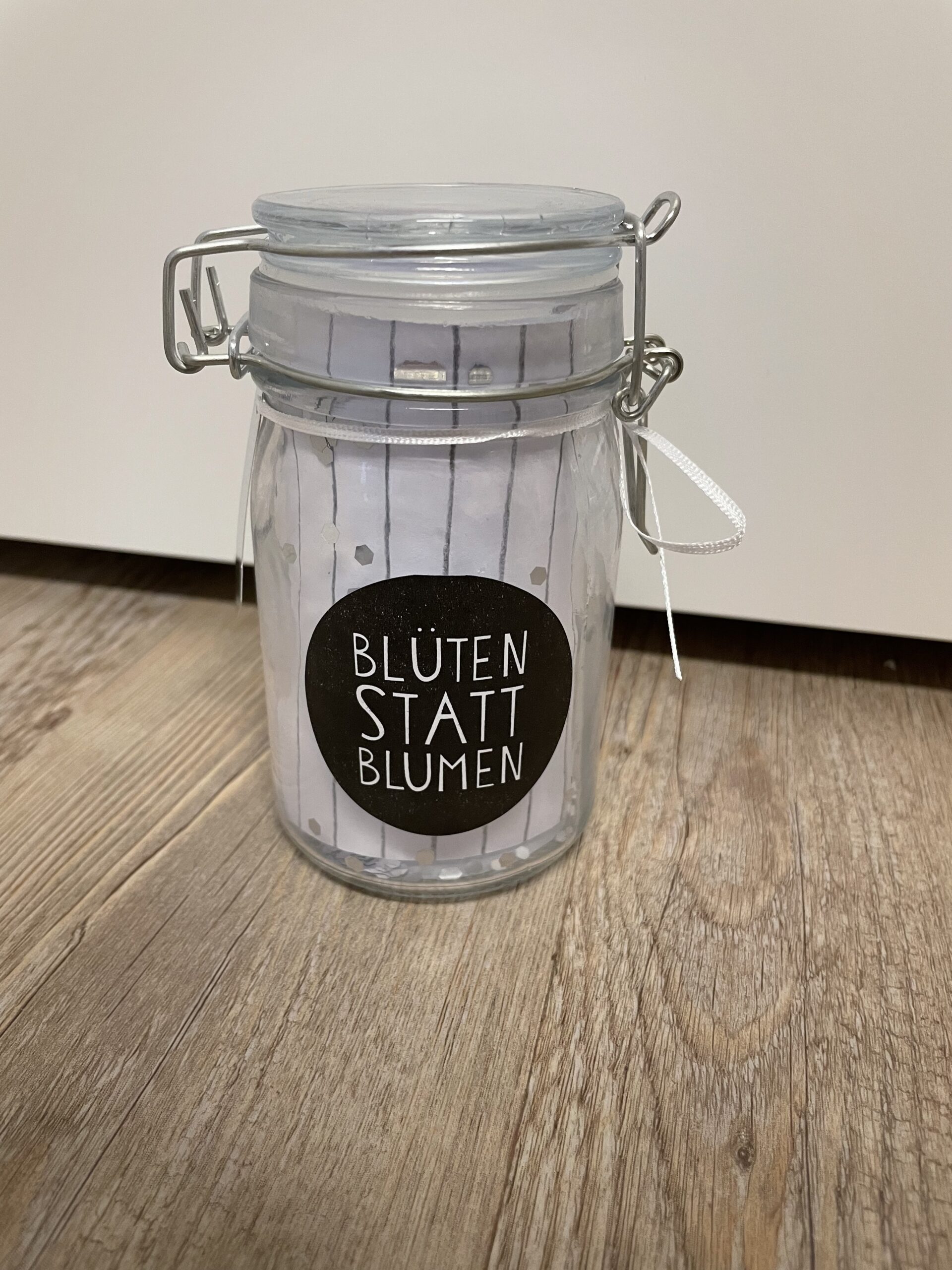 Geschenkglas Blüten statt Blumen