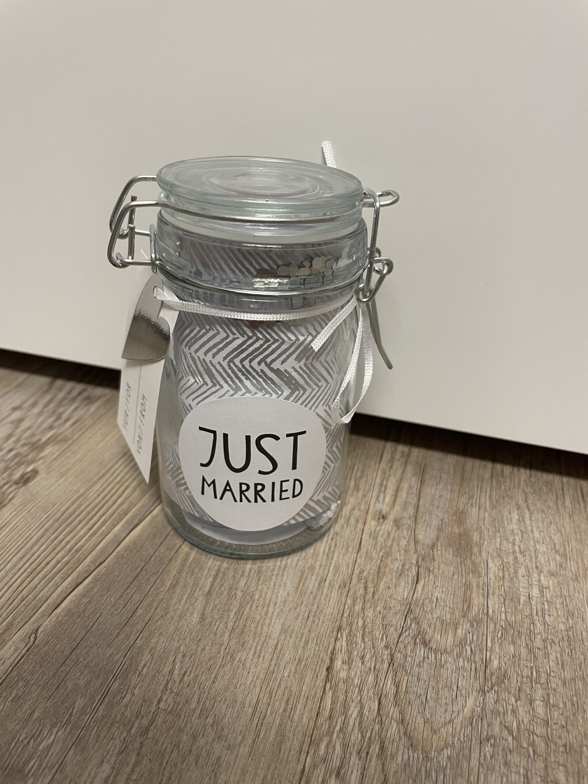 Geschenkglas Just married