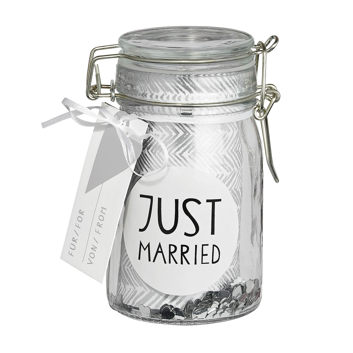 Geschenkglas Just married