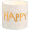 Helle Freude Teelichthalter Happy Birthday brennend