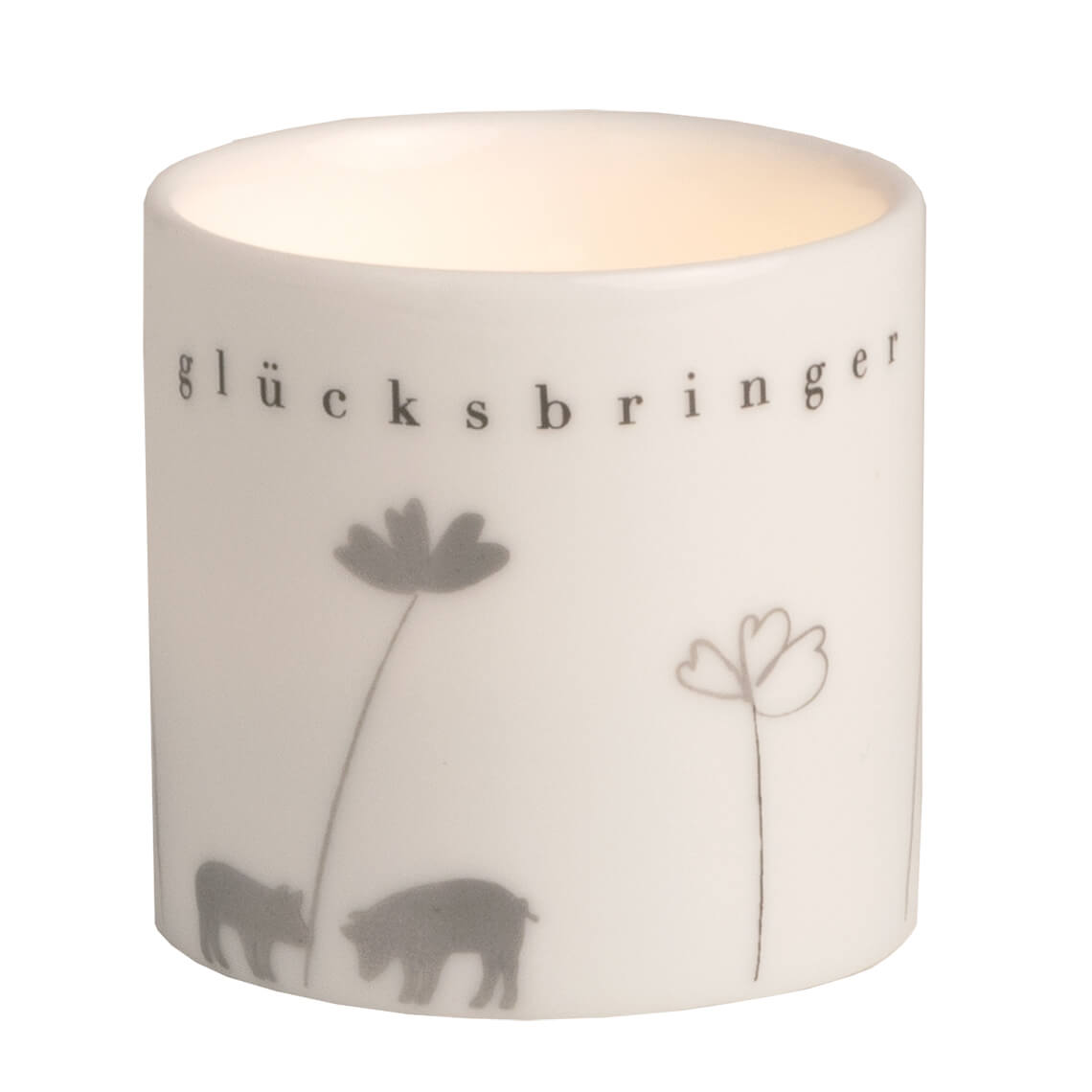 Helle Freude Teelochthalter Glücksbringer brennend