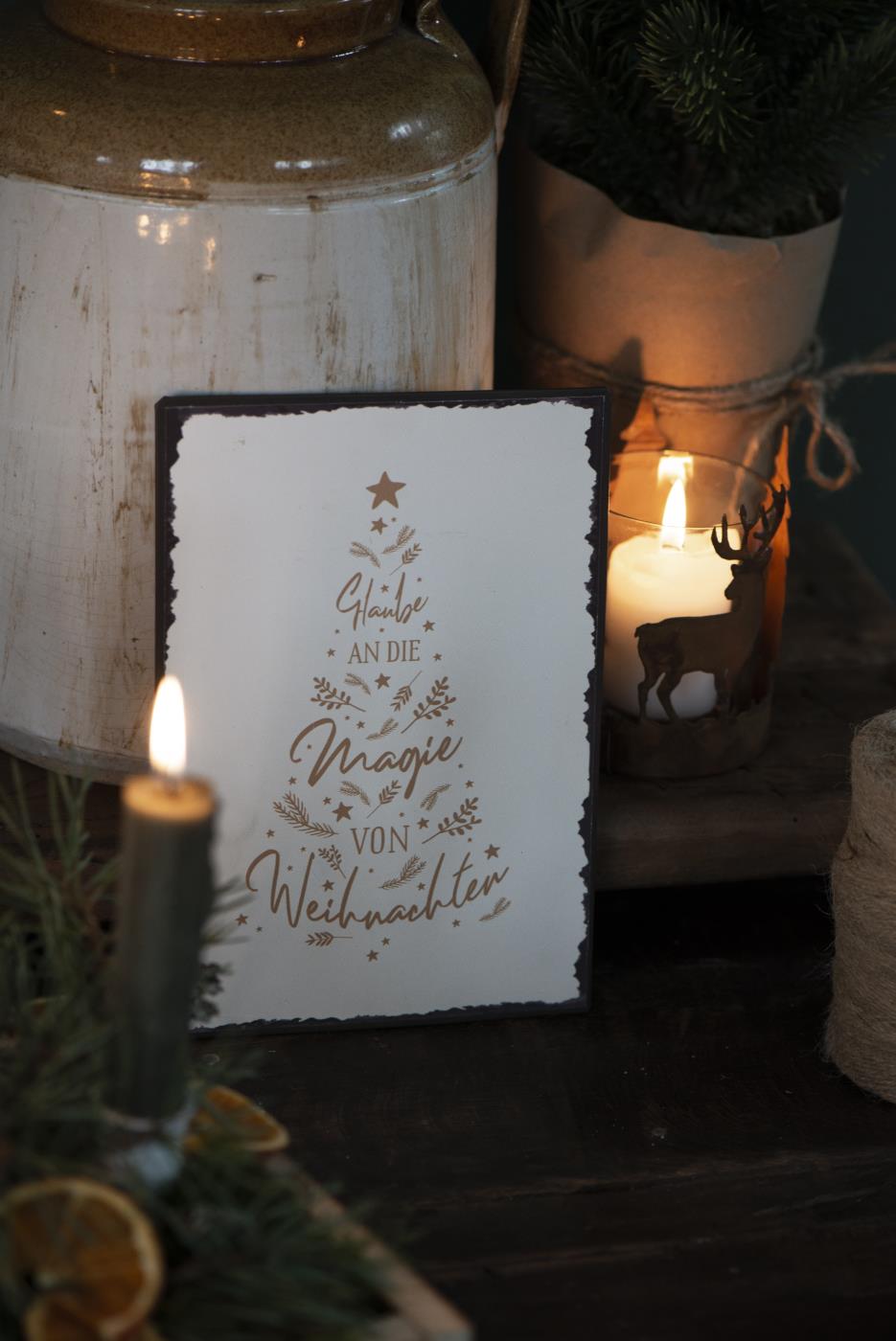 Metallschild Glaube Weihnachten Detailbild