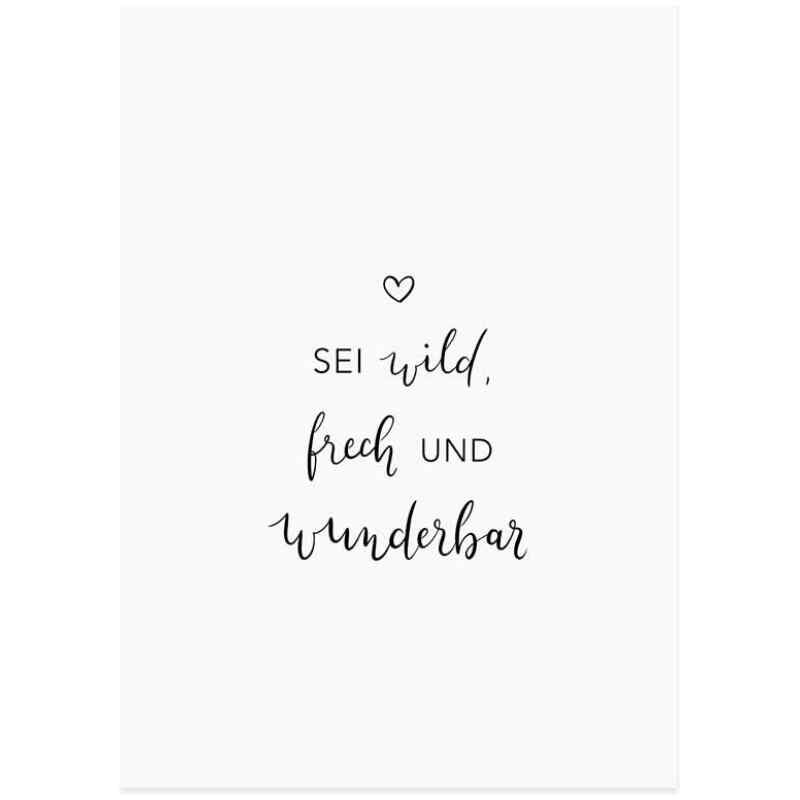 Spruchkarte Wild und frech