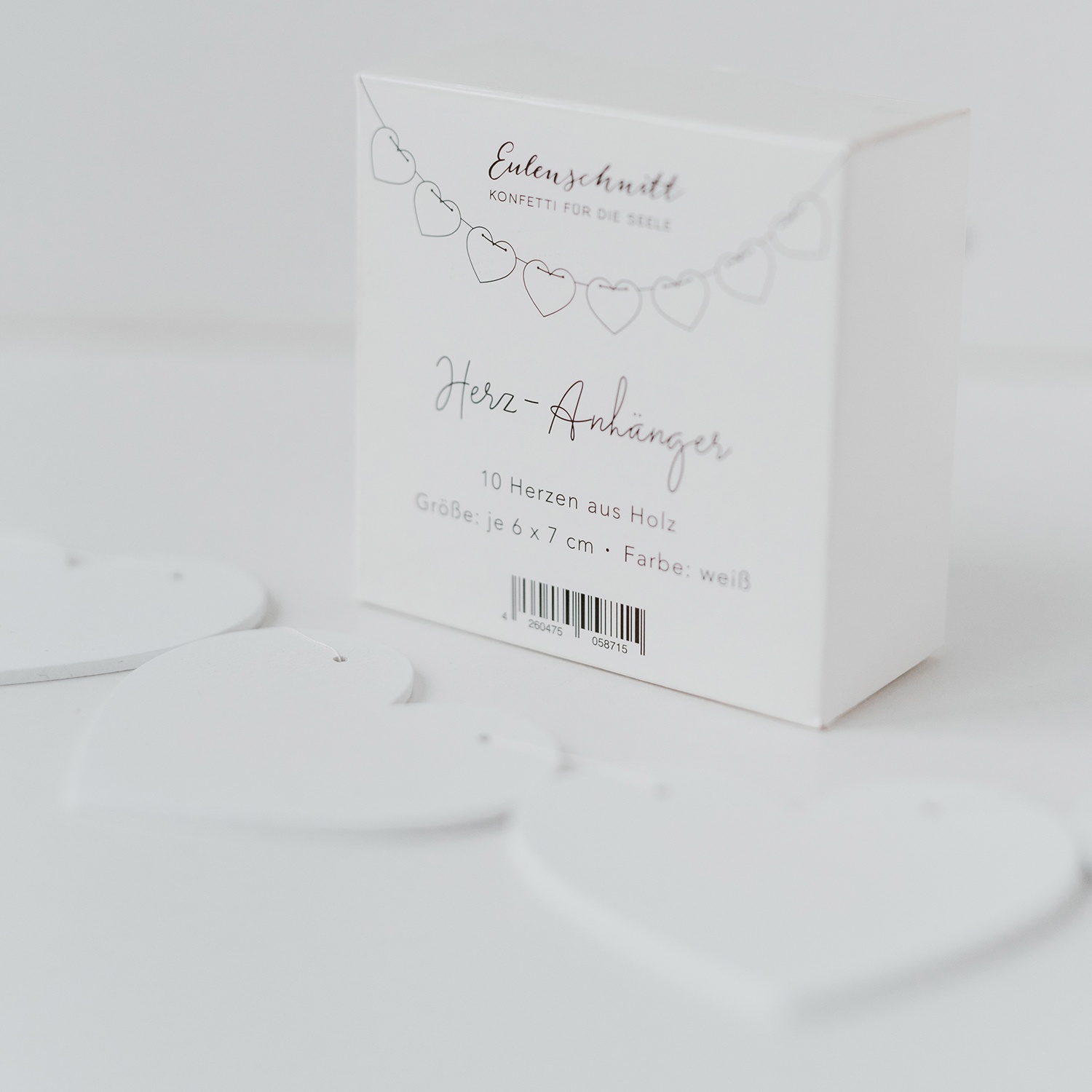 Holzanhänger Herz weiß