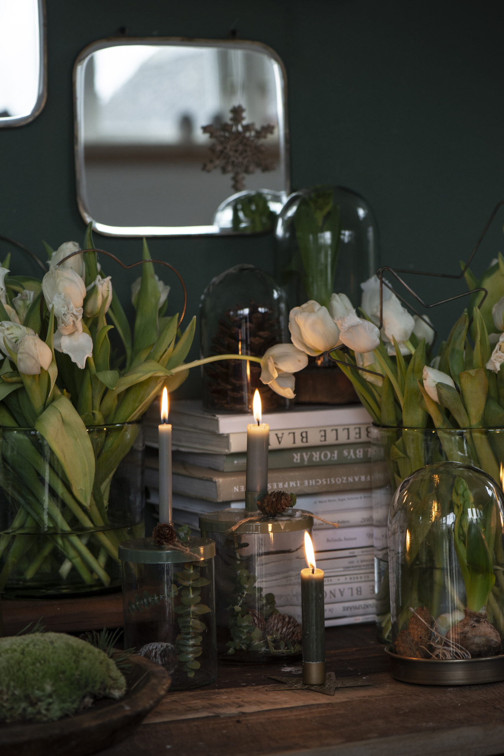 Kerze dünn hoch dunkelgrau