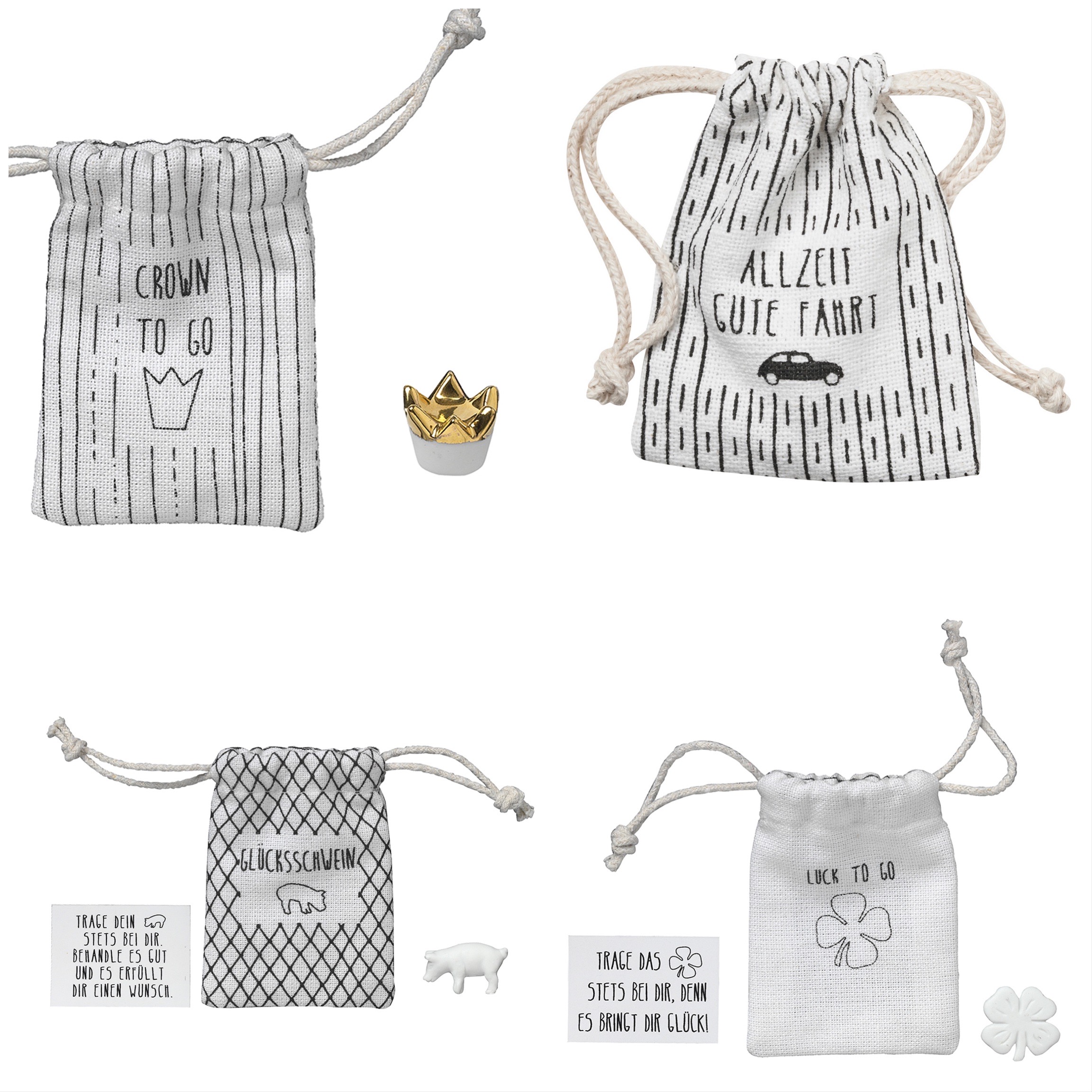 Kleine Taschenbegleiter, 8 Sorten