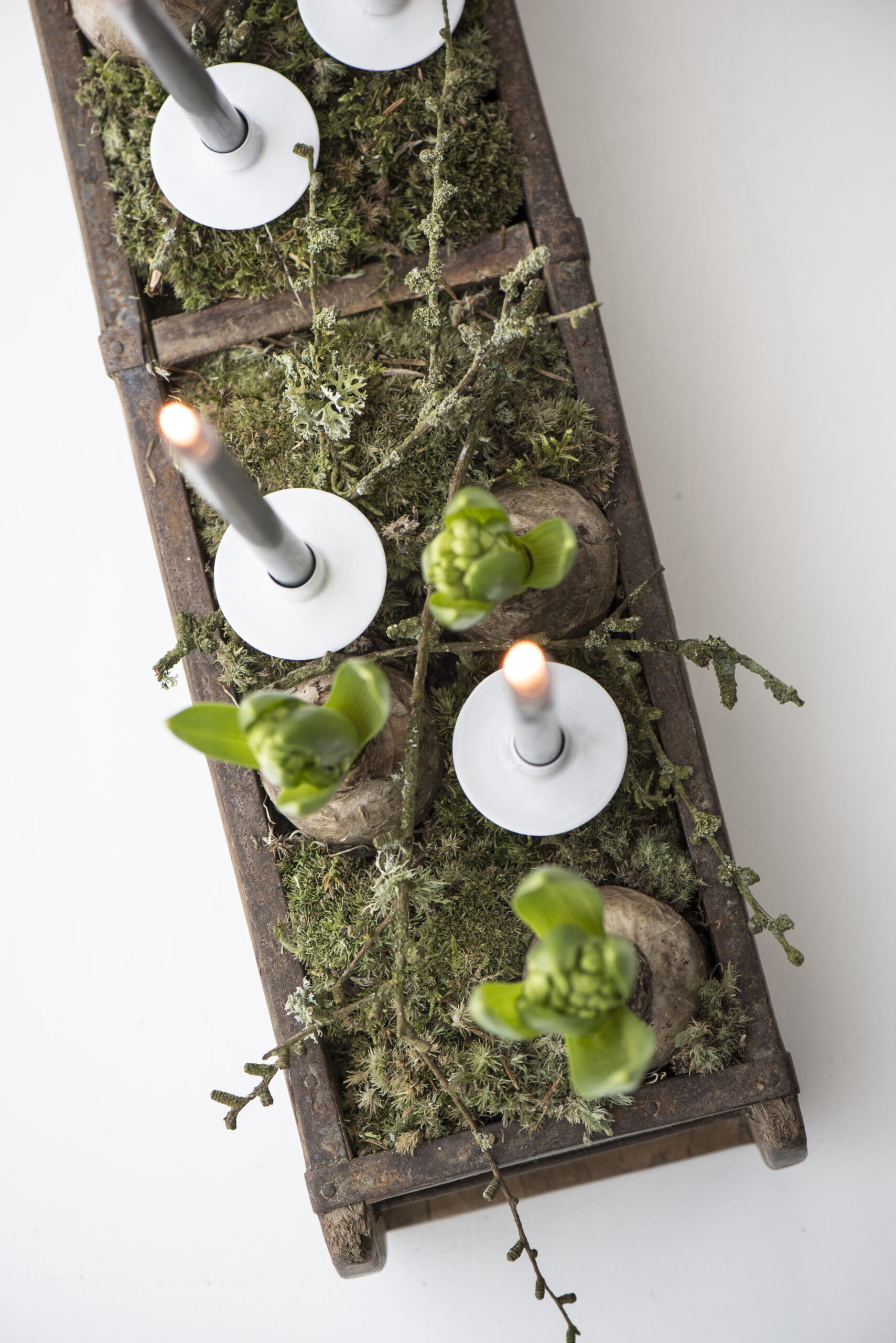 Kerze dünn hoch dunkelgrau