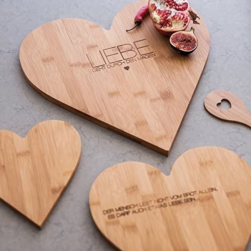 Herzschneidebrett Bambus