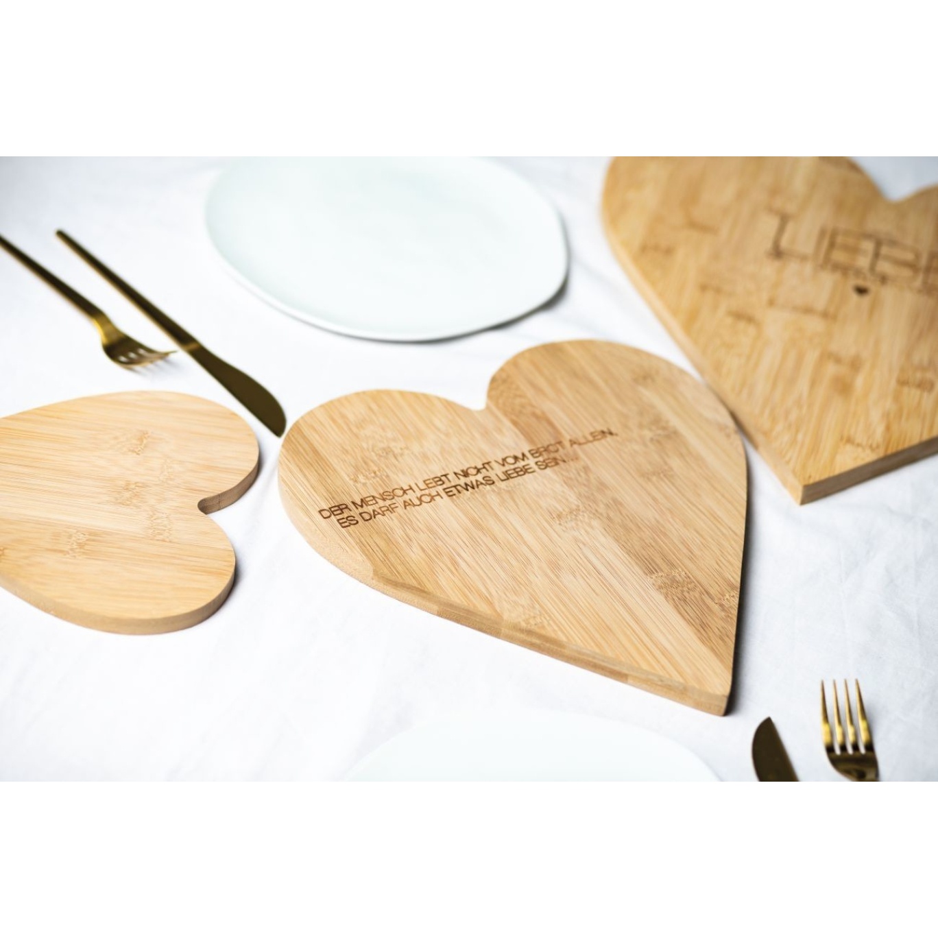 Herzschneidebrett Bambus