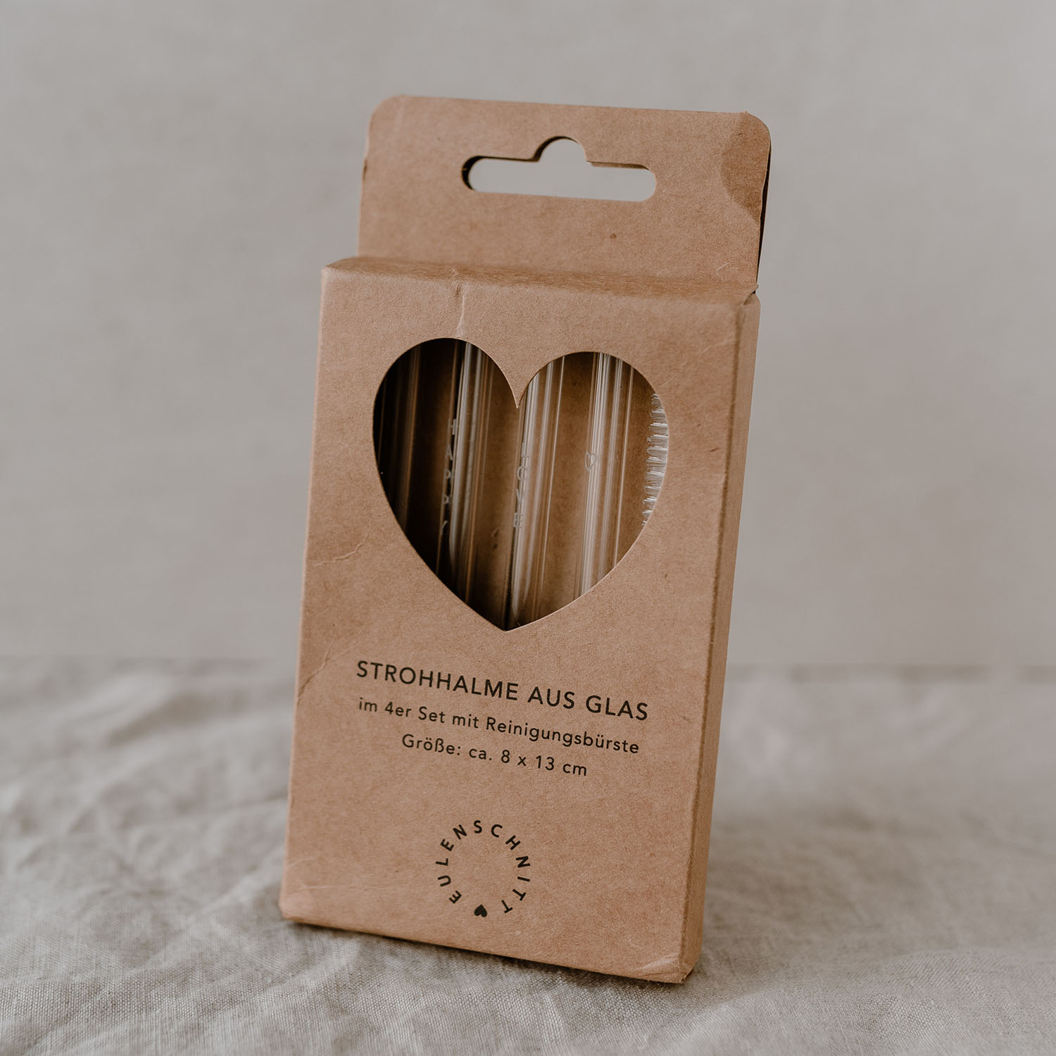 Strohhalme Hello Love aus Glas im 4er Set