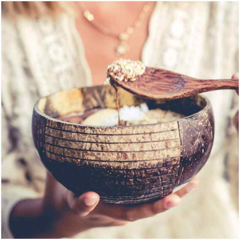 Coconut Bowl Set mit Holzlöffel Muster Cosmos