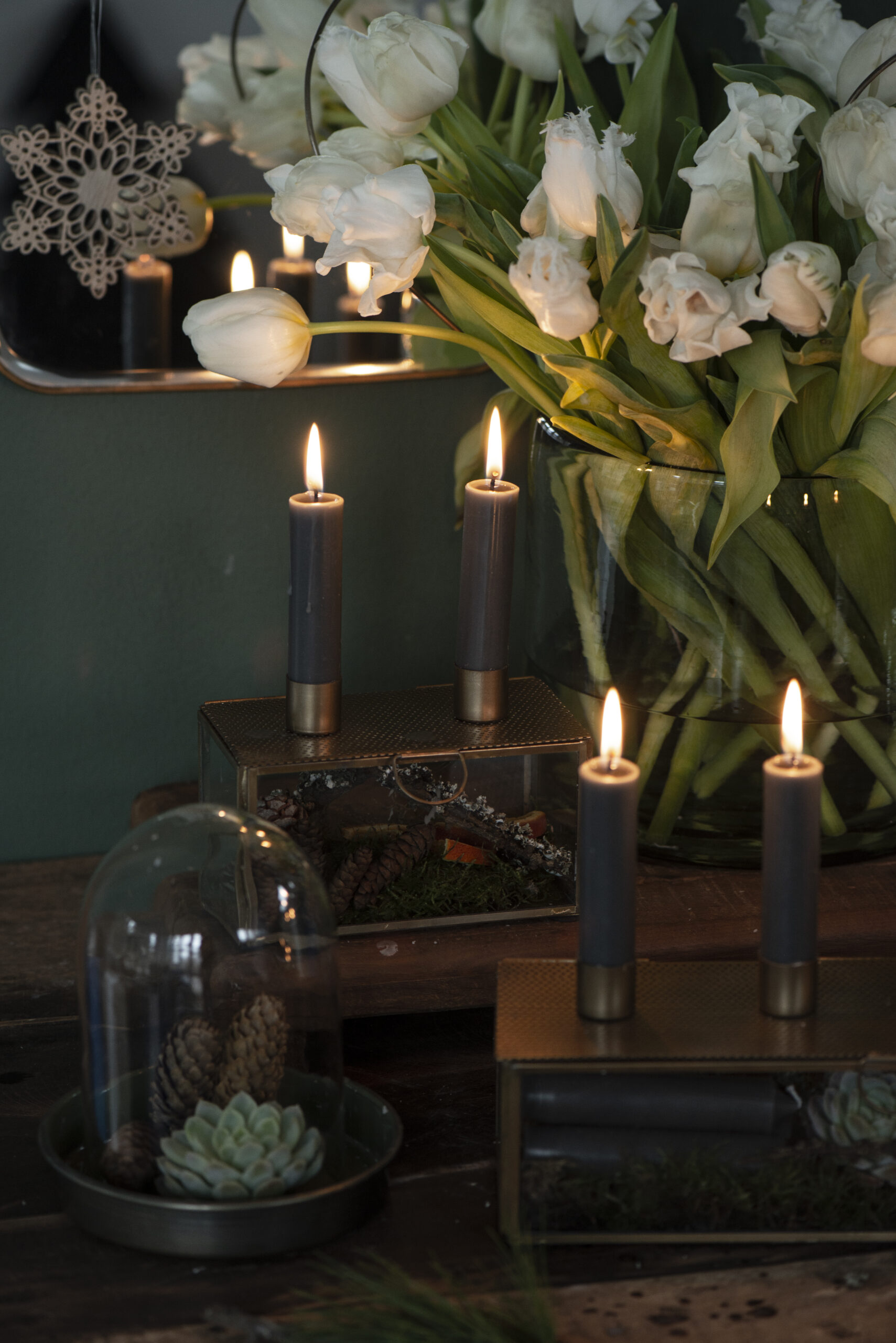 Stabkerze dunkelgrau 11cm