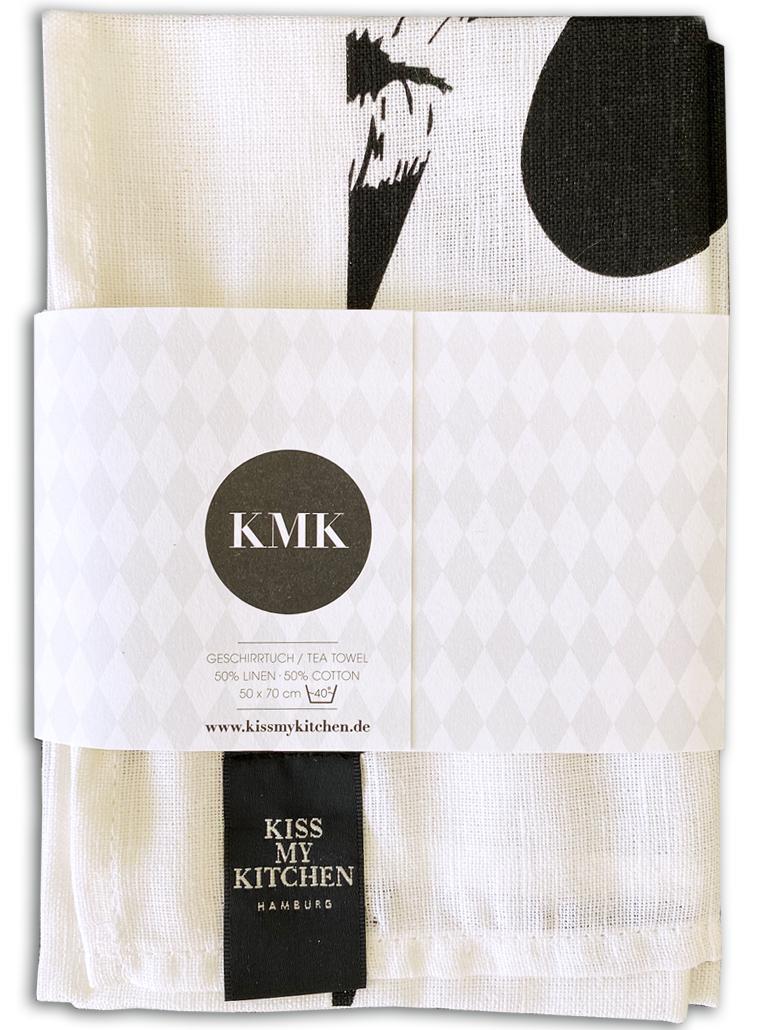 Geschirrtuch Lovekiss white-black