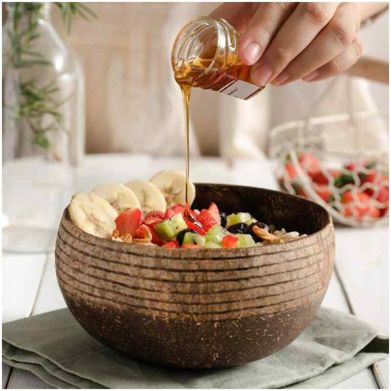 Coconut Bowl Set mit Holzlöffel Muster Cosmos