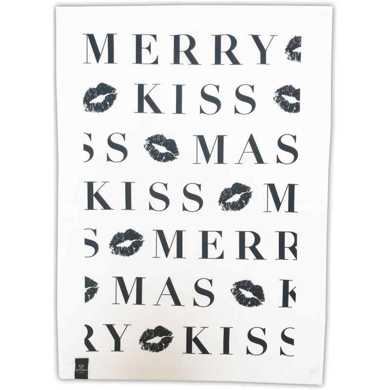 Geschirrtuch MerryKissMas2 white-black