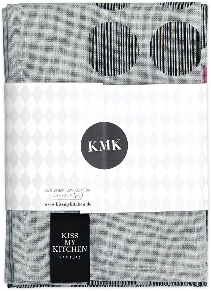 Geschirrtuch Dots gray-black-pink