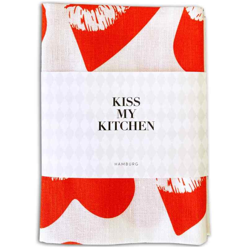 Geschirrtuch Lovekiss white-red