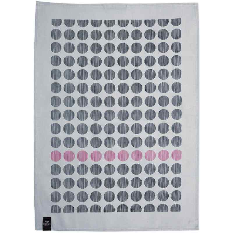 Geschirrtuch Dots gray-black-pink