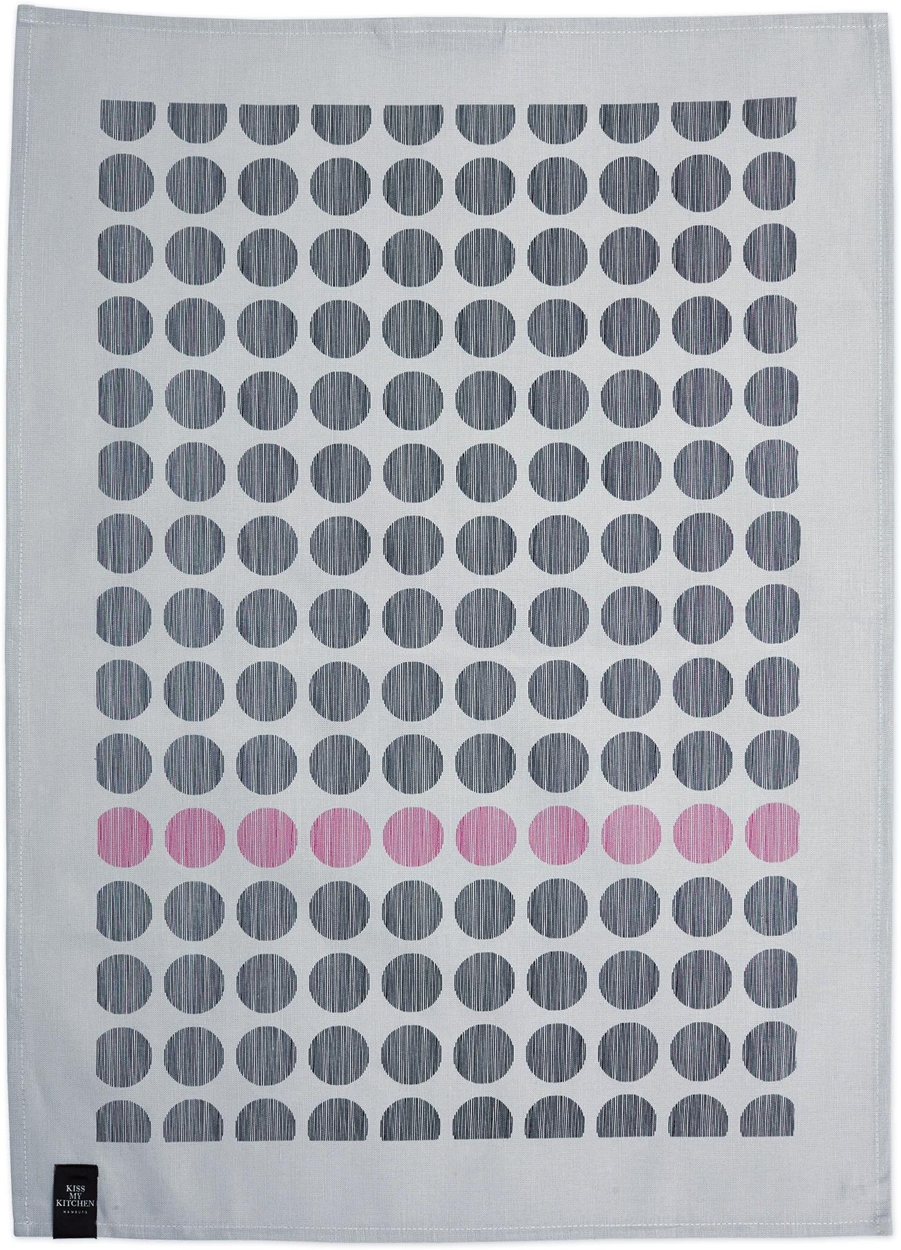 Geschirrtuch Dots gray-black-pink