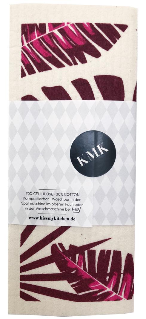 Schwammtuch Urban Jungle white-bordeaux