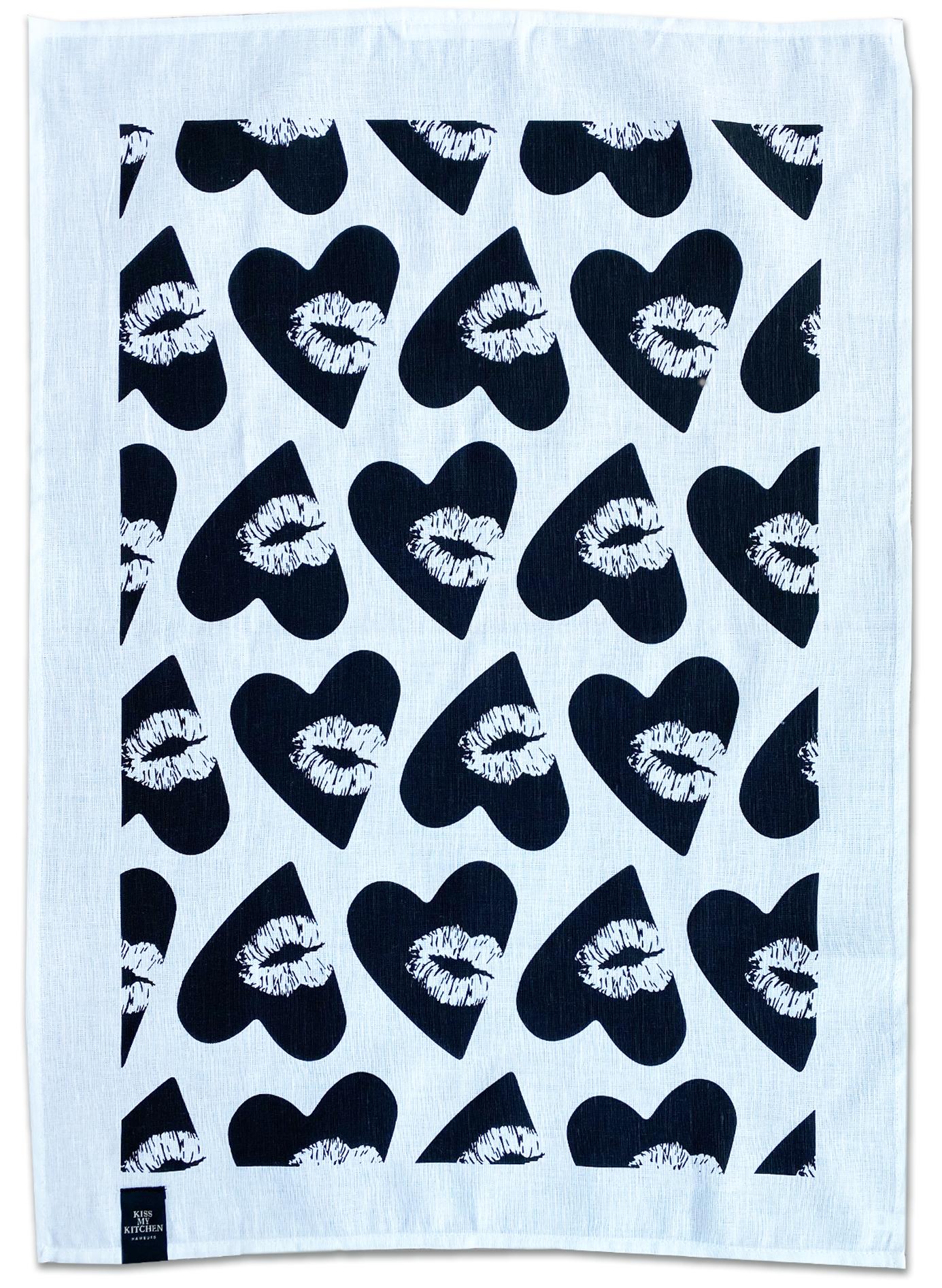 Geschirrtuch Lovekiss white-black