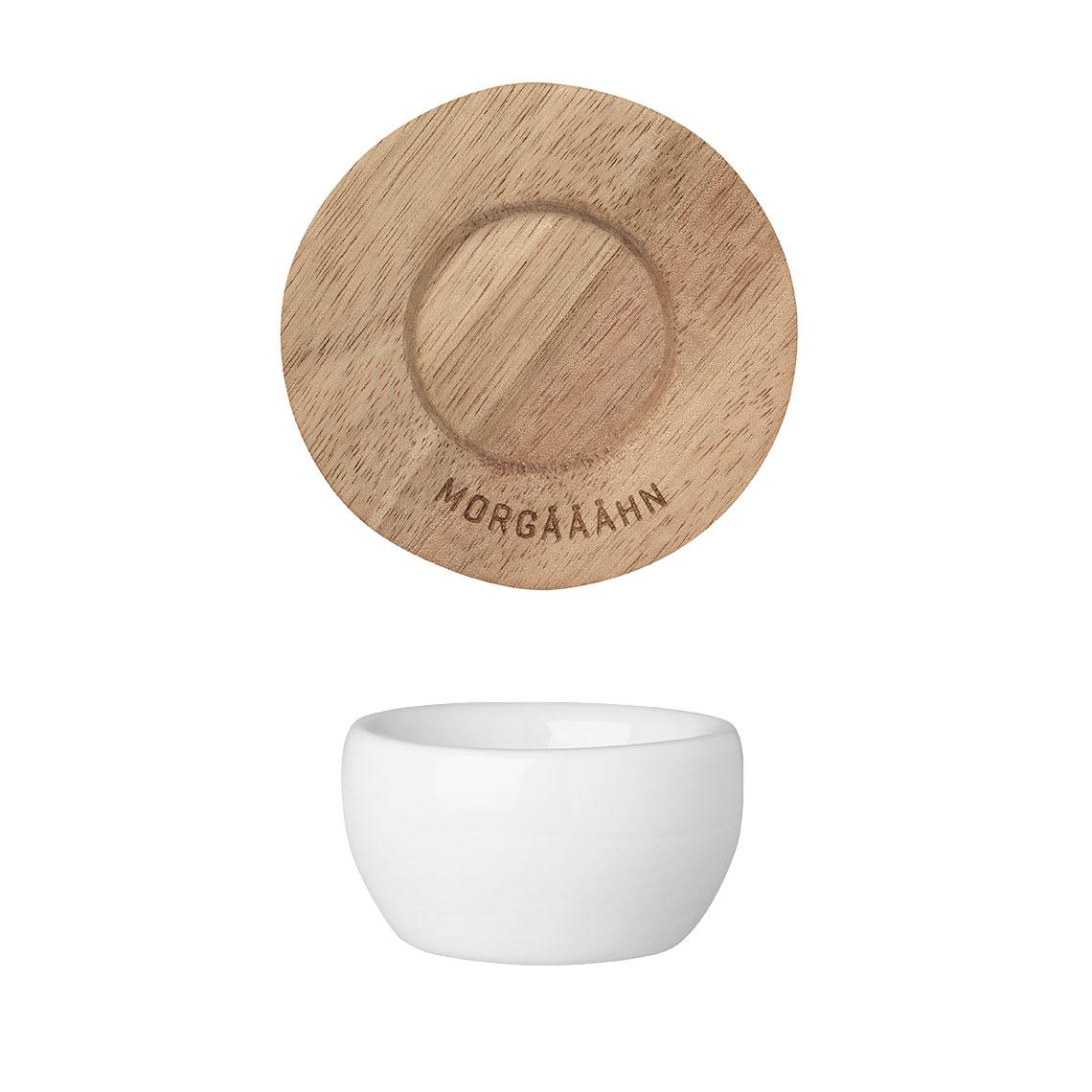 <p>Eierbecher mit Unterteller Morgääähn</p>