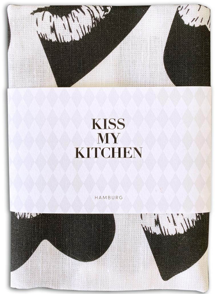 Geschirrtuch Lovekiss white-black