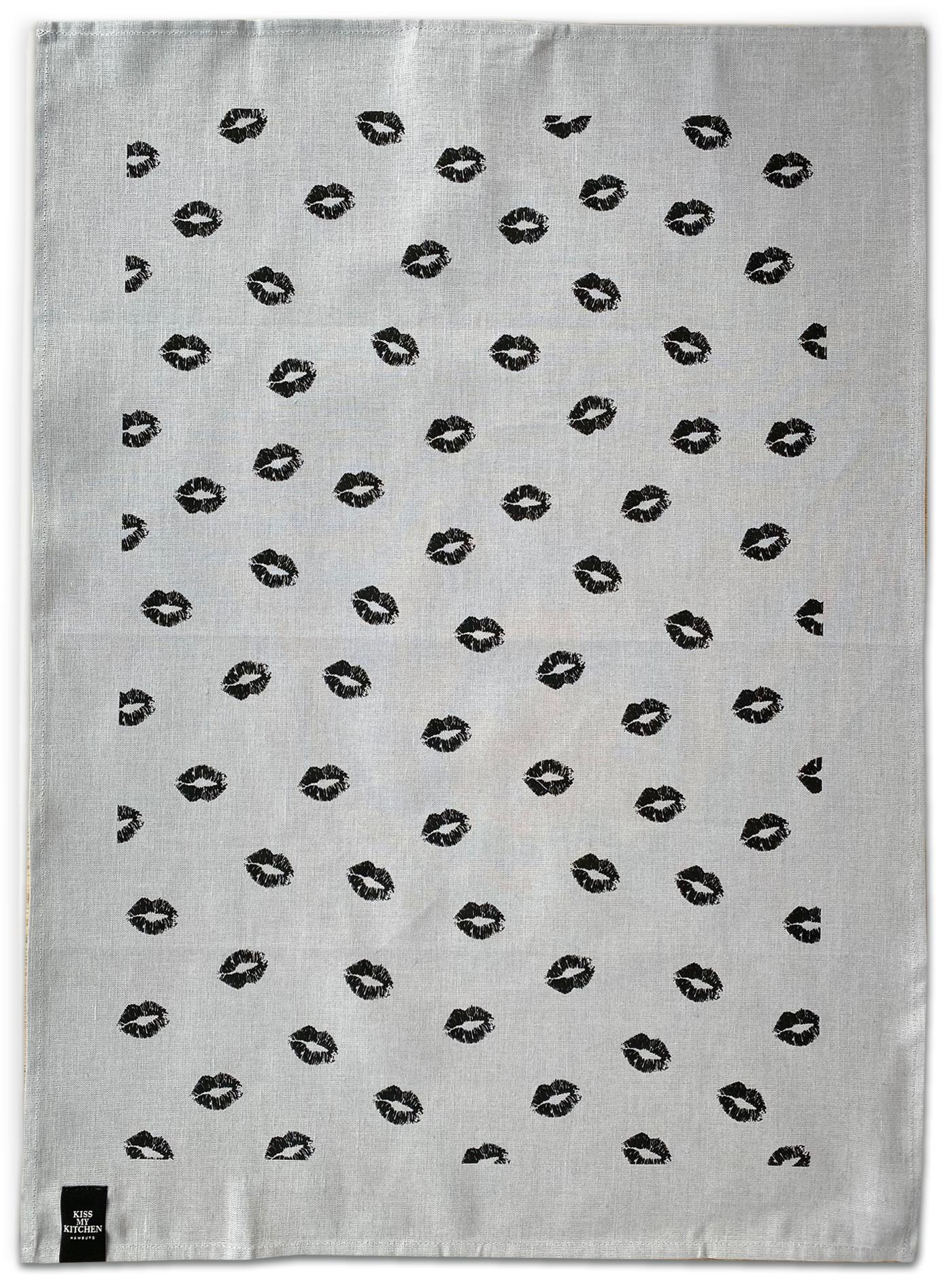 Geschirrtuch Kiss grey-black