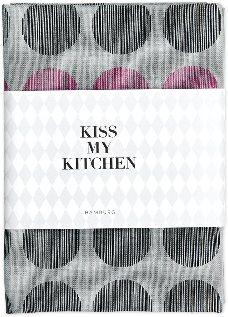 Geschirrtuch Dots gray-black-pink