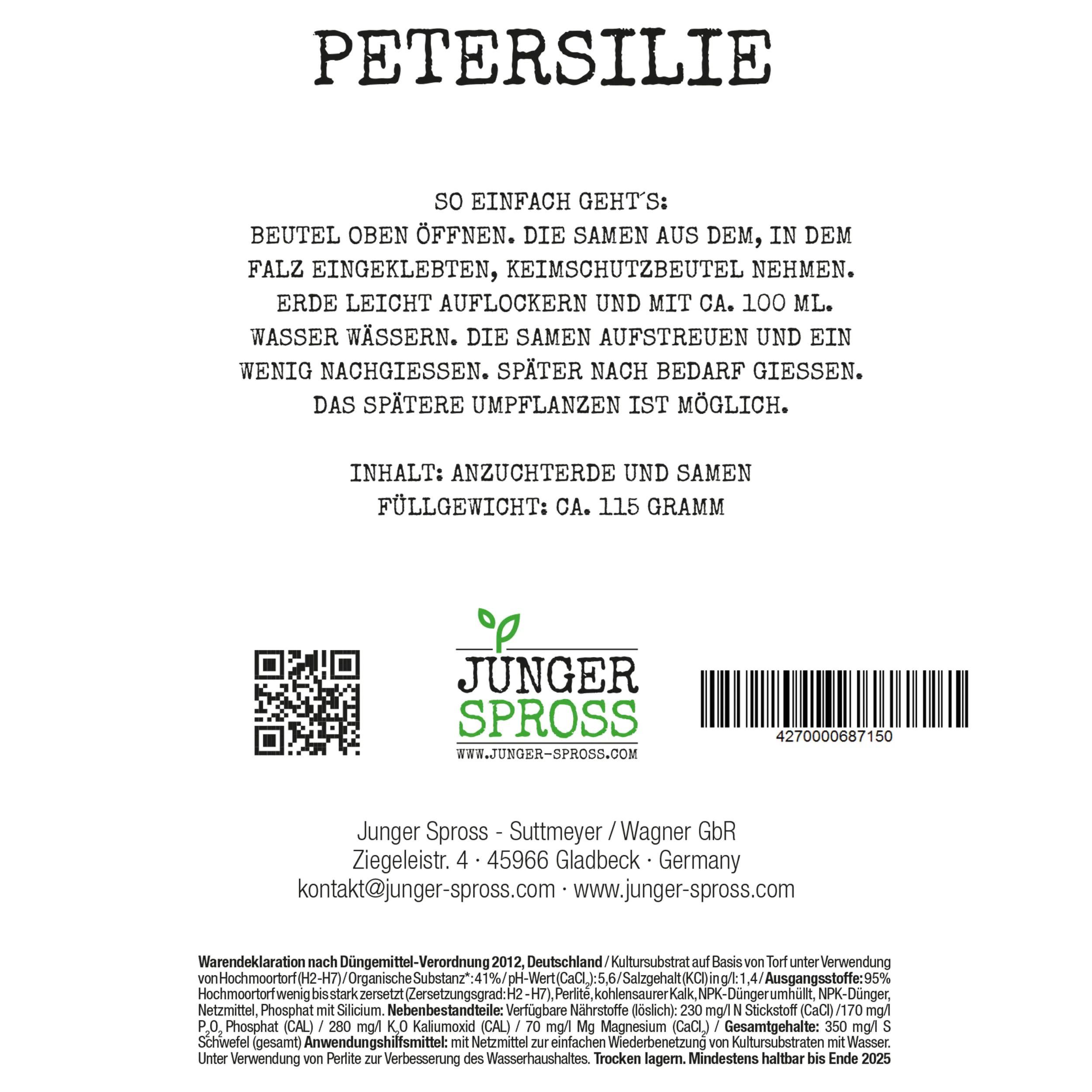 Junger Spross - Statt Blumen (Petersilie)