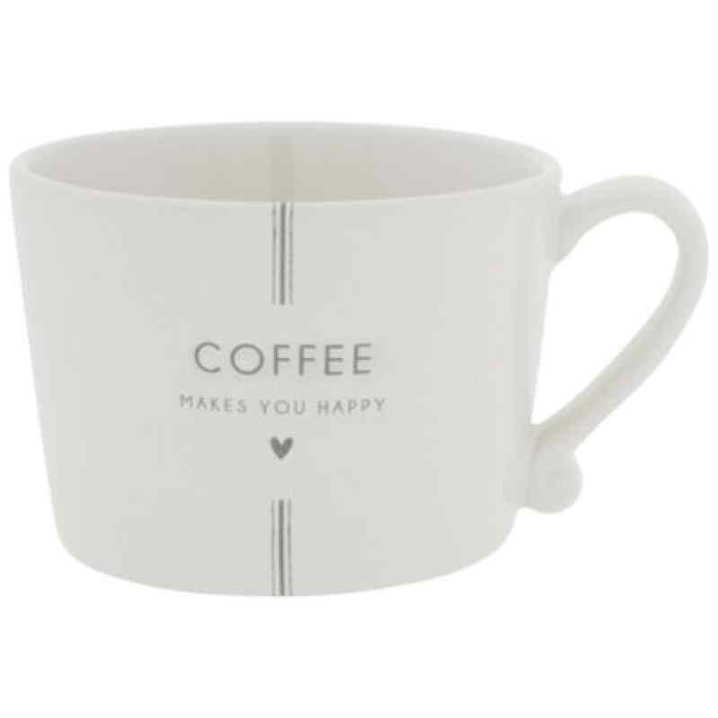 Tasse White/Coffee makes you Happy in Grey