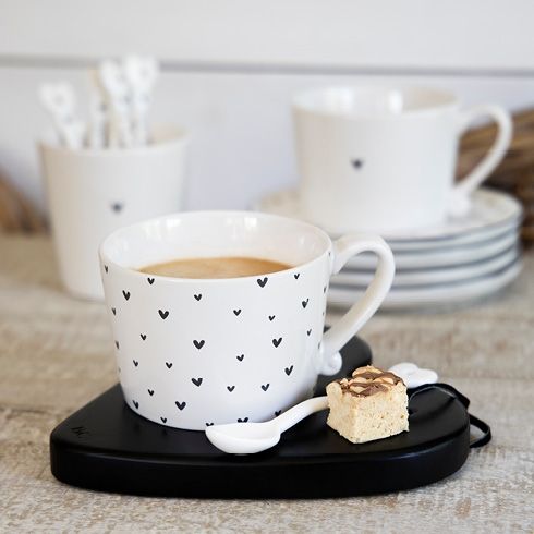 Tasse White / little Hearts in Black