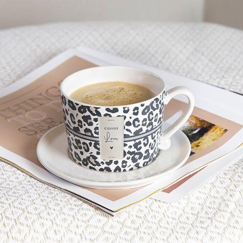 Tasse White/Leopard Coffee Love