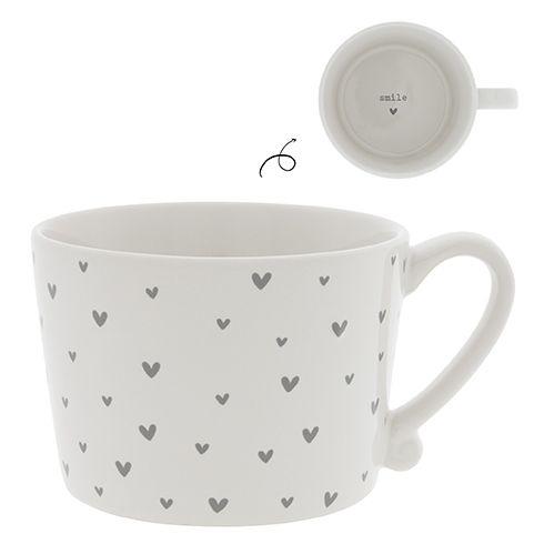 Tasse White / little Hearts in Grey