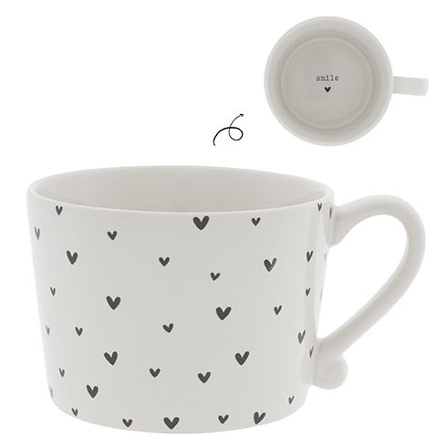 Tasse White / little Hearts in Black