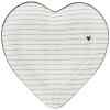 Teller Heart Plate White/Stripes